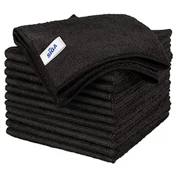 MR.SIGA Mikrofaser Reinigungstücher, 12er Set, Schwarz