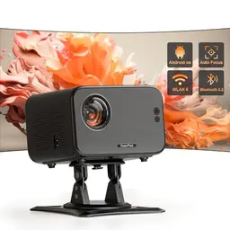 XuanPad 4K Mini Beamer mit WiFi & Bluetooth, Full HD 1080P, tragbar mit verstellbarem Ständer