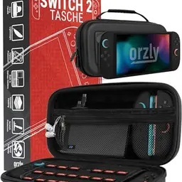 Orzly Tragetasche für Nintendo Switch 2 (2025) - Hartschalenetui mit Zubehör und Spielaufbewahrung