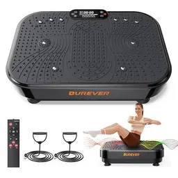 Vibrationsplatte Burever 150W, leise Fußmassage, Muskelaufbau, 99 Stufen, 5 Programme, Fernbedienung, Widerstandsbänder