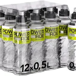 Powerade Active Water Zitrone-Limette - kalorienfreies Erfrischungsgetränk mit Vitaminen (12 x 500 ml)