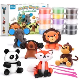 Pllieay Lufttrockener Ton - Ultraleichter Modellier-Ton für Kinder - Kreativer Knete für Kunsthandwerk (Waldtiere)