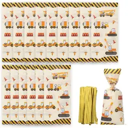 JJUNW 50 Stück Geschenktüten für Kindergeburtstage - Süßigkeiten und Goody Taschen (27x13 cm)