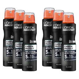 L'Oréal Men Expert Deo 5-in-1 für Männer, 48 Stunden Frische, Carbon Protect, 6 x 150 ml