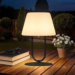 MALUX Akku LED Tischlampe, kabellos, wasserdicht IP44, tragbar, dimmbar mit 3 Farbtemperaturen, für Innen & Außen, USB-C