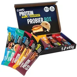 Corny Protein Crunchy & Soft 5er Mix – Probepackung mit 5 x 45g Proteinriegeln, 30% Eiweiß