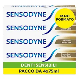 Sensodyne Complex Zahnpasta für empfindliche Zähne, zur Plaquekontrolle, 4 x 75 ml