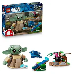 LEGO Star Wars 75443 Grogus Zuhause – Spielzeug mit Grogu Figur & Sorgan Frosch, Katapult & blauen Makronen – Geschenk für Kinder ab 4 Jahre & Mandalorian-Fans