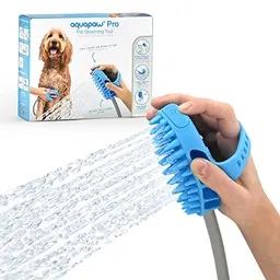 Aquapaw 4-in-1 Hundebadeweste mit Dusche, Schrubben, Massieren & Pflege, inkl. 8-Fuß-Schlauch, Blau