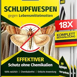 Ridix® Schlupfwespen gegen Lebensmittelmotten - Biologische Lösung ohne Chemie (18 Karten in 3 Lieferungen)