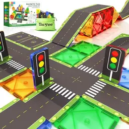 56 Magnetische Bausteine für Kinder - Spielzeug für 3-6 Jahre - Lernspielzeug für Kleinkinder