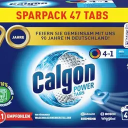 Calgon 4-in-1 Power Tabs – Wasserenthärter gegen Kalk und Gerüche – 1 x 47 Tabs