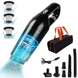 Kabelloser Handstaubsauger 15000Pa, Akku Nass/Trocken, 120W, Beutellos für Auto und Haus, Schwarzer Wascherfilter
