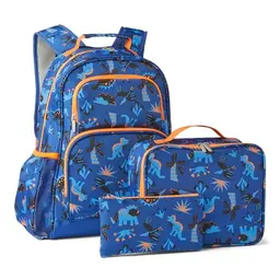 Amazon Essentials Kinder-Schulrucksack-Set, 3-teilig, Reißfest, Marineblau