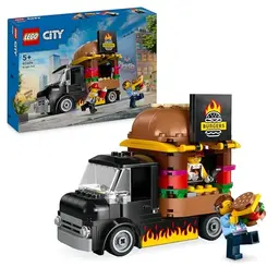 LEGO City Food Truck Burger Van, Spielzeug zum Bauen, mit Minifigur & Zubehör, für Kinder ab 5 Jahre