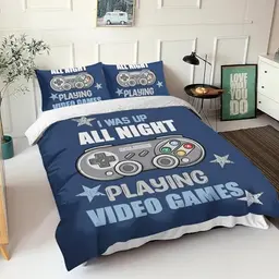 HOMHOMHA Gamer Bettwäsche 200x200 für Jungen - 3teilig mit Bettbezug und Kissenbezügen 80x80 cm