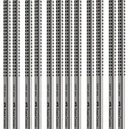 Faber-Castell 12er Bleistift-Set mit verschiedenen Härtegraden, inkl. Grip 2001, silbergrauer Schaft