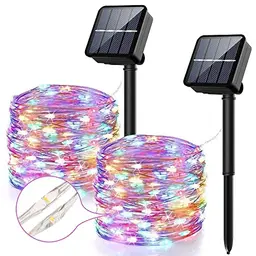 ARTINABS Solar Lichterkette Außen, 120 LEDs, 8 Modi, Wasserdicht, Weihnachtsbeleuchtung für Balkon und Garten (Bunt)