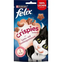 Felix Crispies Katzensnack mit Lachs- und Forellengeschmack, 8er Pack (8 x 45g)