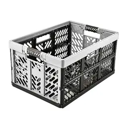 keeeper 2er Set Klappboxen mit Soft-Touch Griffen, 54 x 37 x 28 cm, 45 l, Hellgrau