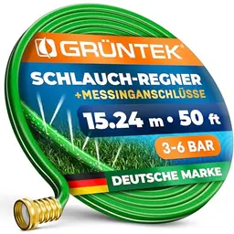 GRÜNTEK Sprühregner für Gartenschlauch 50 Fuß / 15,24 m