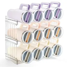 Gracenal Flaschenhalter, stapelbar, für 1,2L Flaschen, Küche und Kühlschrank Organizer, 3 Schichten