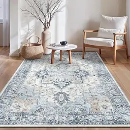 GENIMO Vintage Boho Chic Teppich 80x150 cm - Maschinenwaschbar, Kurzflor, rutschfeste Rückseite für Wohnzimmer, Schlafzimmer und Büro