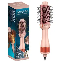 Cecotec Luftbürste CeramicCare Single Peach, 1200W, glättet und verleiht Volumen, Keramikbeschichtung mit Arganöl