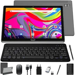 KADYBE 10 Zoll Android 13 2-in-1 Tablet mit 2 SIM, 64GB ROM, Octa-Core, Tastatur, Maus, Schutzhülle, 1080 LCD