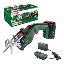 Bosch Akku-Gartensäge Keo mit 18V Akku und Schweizer Präzisionssägeblatt für Holz
