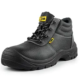 BLACK HAMMER Sicherheitsstiefel Herren Arbeitsschuhe Leder Stahlkappe S3 SRC Schwarz (40 EU)