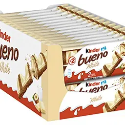 Kinder Bueno White - 30er Pack mit 2 Riegeln pro Packung, Waffelriegel mit weißer Schokolade und cremiger Füllung