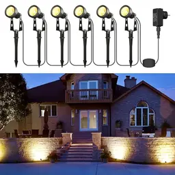 Zuske LED-Gartenbeleuchtung 15m 6-in-1 IP65 wetterfest, Weg- und Bodenstrahler für Garten, Terrasse, Hof und Party