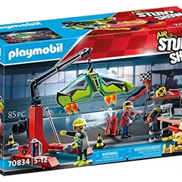 PLAYMOBIL Air Stuntshow 70834 Servicestation mit Kran für Flugzeuge, Spielzeug für Kinder ab 5 Jahre