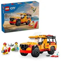 LEGO City Rettungsschwimmer Geländewagen - Spielzeug mit 2 Minifiguren und Hai - Bauset ab 6 Jahren