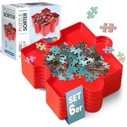 Clementoni Puzzle-Sortierer - 6 stapelbare Schalen für Aufbewahrung und Transport - Zubehör für Puzzle bis 1000 Teile