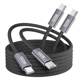 bakibo USB C auf USB C Kabel 100W, 2er Set, 0,5 m, Schnellladekabel für iPhone, MacBook, Samsung S24/S25, Grau