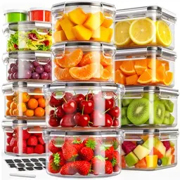 JSCORES 28er Frischhaltedosen Set, 14 Vorratsdosen & 14 Deckel, BPA-frei, Meal Prep Boxen für die Küche