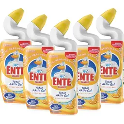 WC-Ente Aktiv Gel Toilettenreiniger, Citrus, 5er Pack (5 x 750 ml)