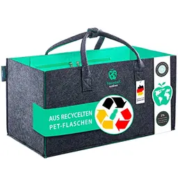 freegreen® Einkaufstasche aus recyceltem PET, nachhaltig, vielseitig als Einkaufskorb, Filztasche & Kaminholzkorb