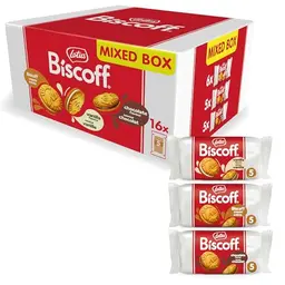 Lotus Biscoff Doppelkeks Variety Pack - 3 Geschmacksrichtungen: Biscoff-Creme, Vanille und Schokolade - 16 x 50g (800g)
