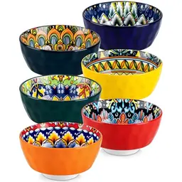 vancasso SIMI Keramik Suppenschüsseln 6er Set - Bunte Müslischalen für Frühstück, Suppe und Snacks
