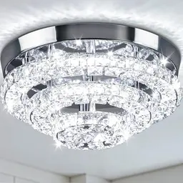 Moderne 11.8" Kristall-Deckenleuchte LED für Schlafzimmer, Esszimmer und Flur