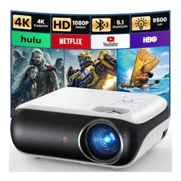 HAPPRUN H1 Full HD Beamer – Tragbarer Outdoor Projektor mit Bluetooth, Lautsprecher & HDMI für Heimkino