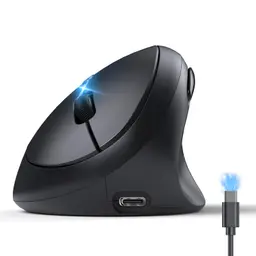 TECKNET kabellose ergonomische Maus, Bluetooth & 2.4G, 6 Tasten, 4800 DPI, leise, kompatibel mit Laptop, iPad, Mac & Windows