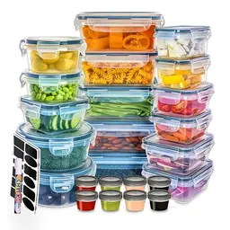 WOWZILLA 24er Set Luftdichte Aufbewahrungsboxen mit Deckel für Lebensmittel