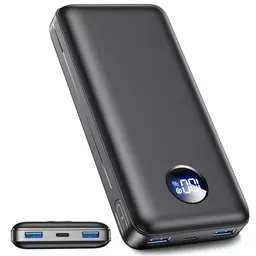 Power Bank 26.800mAh mit Schnellladung, USB-C, kompatibel mit iPhone und Samsung Galaxy, Schwarz