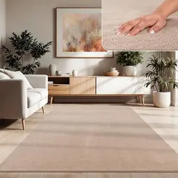 Paco Home Moderner Kuscheliger Teppich Beige 140x200 cm - Flauschig und Pflegeleicht
