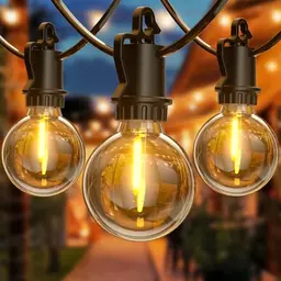 LED Lichterkette für Außen - 8,8m mit 12 Warmweißen Glühbirnen für Balkon, Garten, Party und Hochzeit