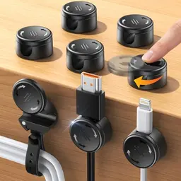 EOIWUY Kabelhalter Set 8 Stück, selbstklebend, verstellbar, magnetisch, für Kabelmanagement am Schreibtisch